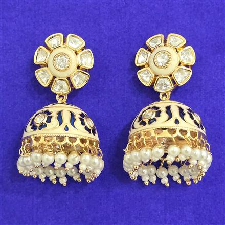 Kundan Jhumki With Carat Gold Plating