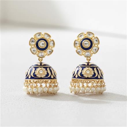 Kundan Jhumki With Carat Gold Plating