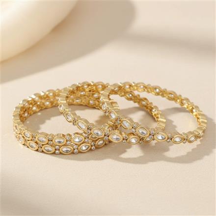 Kundan Classic Bangles With Carat Gold Plating