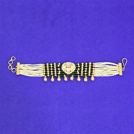 Kundan Moti Bracelet With Carat Gold Plating