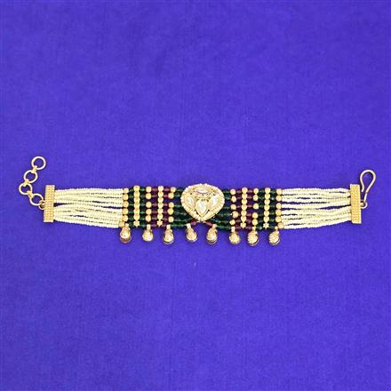 Kundan Moti Bracelet With Carat Gold Plating