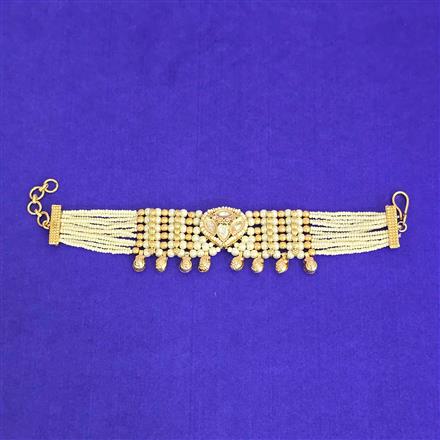 Kundan Moti Bracelet With Carat Gold Plating