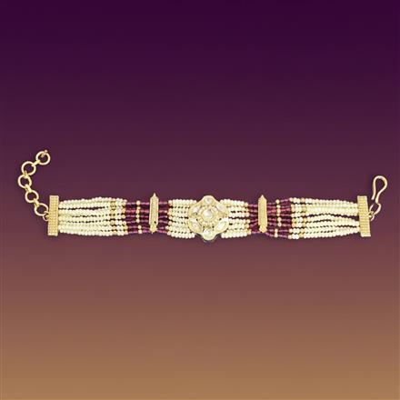 Kundan Moti Bracelet With Carat Gold Plating