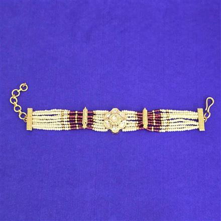 Kundan Moti Bracelet With Carat Gold Plating