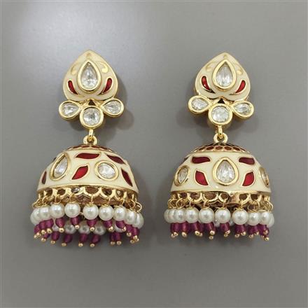 Kundan Jhumki With Carat Gold Plating