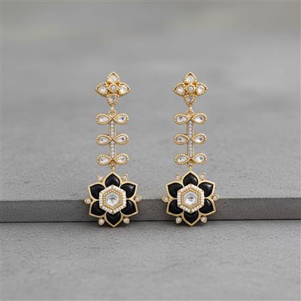 Kundan Moti Earring With Carat Gold Plating