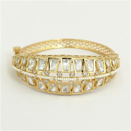 Kundan Openable Kada With Carat Gold Plating