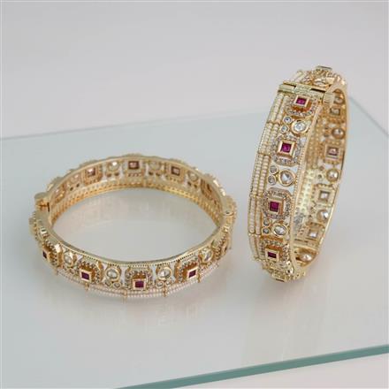 Kundan Openable Bangles With Carat Gold Plating