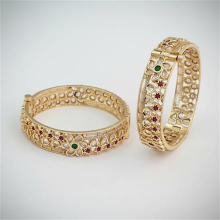 Kundan Openable Bangles With Carat Gold Plating