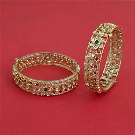 Kundan Openable Bangles With Carat Gold Plating