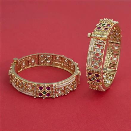 Kundan Openable Bangles With Carat Gold Plating