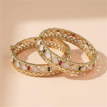 Kundan Openable Bangles With Carat Gold Plating
