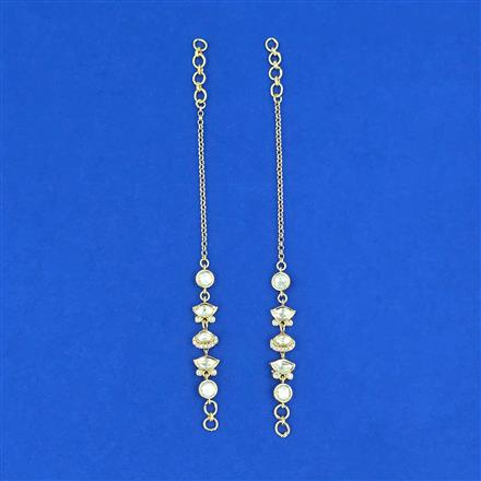 Kundan Classic Ear Chain With Carat Gold Plating