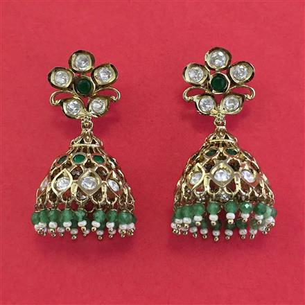 Kundan Jhumki with Mehndi Plating