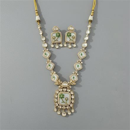 Kundan Mother Of Pearl Necklace Set With Carat Gold Plating