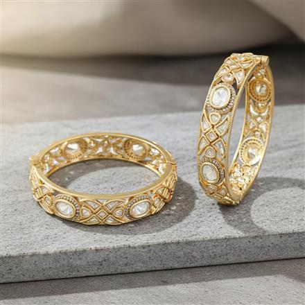 Kundan Classic Bangles With Carat Gold Plating