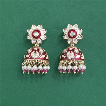 Kundan Jhumki With Carat Gold Plating
