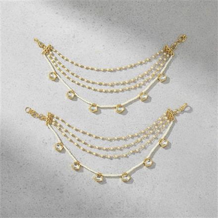 Kundan Classic Ear Chain With Carat Gold Plating