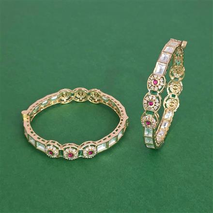 Kundan Openable Bangles With Carat Gold Plating