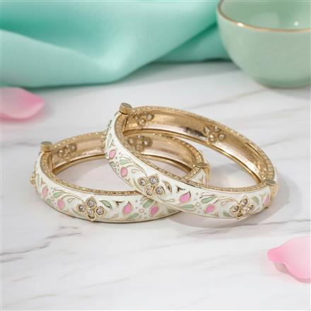 Kundan Openable Bangles With Carat Gold Plating