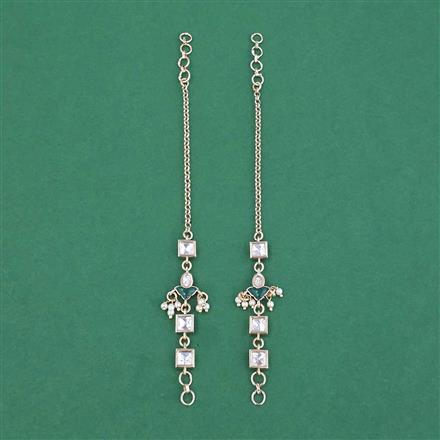 Kundan Moti Ear Chain With Carat Gold Plating