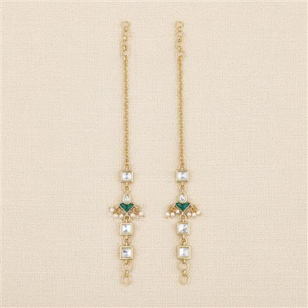 Kundan Moti Ear Chain With Carat Gold Plating