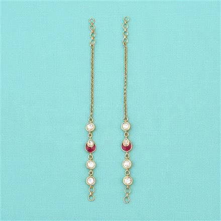 Kundan Classic Ear Chain With Carat Gold Plating