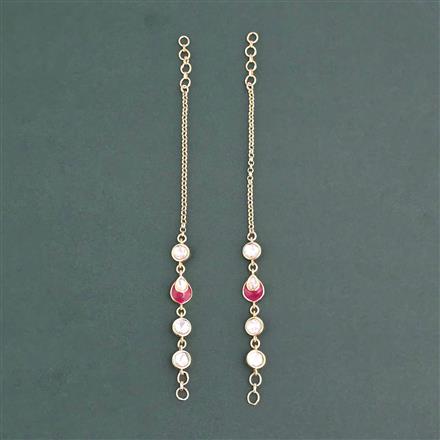 Kundan Classic Ear Chain With Carat Gold Plating