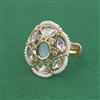 Kundan Adjustable Ring With Carat Gold Plating