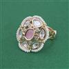Kundan Adjustable Ring With Carat Gold Plating