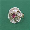 Kundan Adjustable Ring With Carat Gold Plating