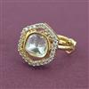 Kundan Adjustable Ring With Carat Gold Plating