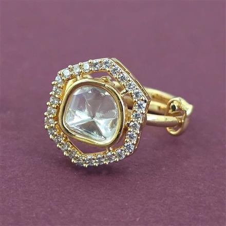 Kundan Adjustable Ring With Carat Gold Plating