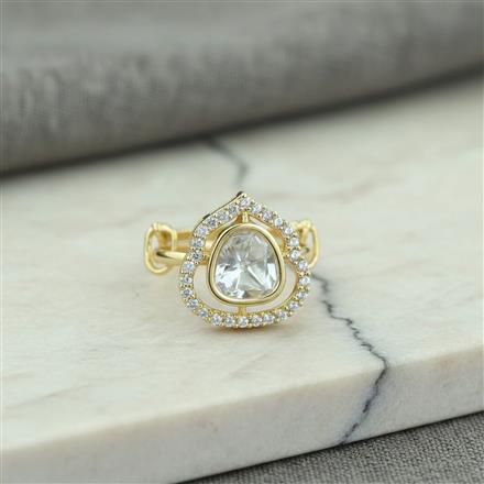 Kundan Adjustable Ring With Carat Gold Plating