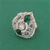Kundan Adjustable Ring With Carat Gold Plating