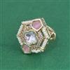 Kundan Adjustable Ring With Carat Gold Plating