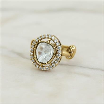 Kundan Adjustable Ring With Mehndi Plating
