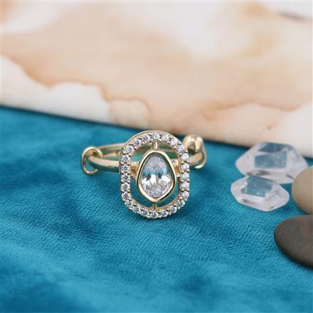 Kundan Adjustable Ring With Carat Gold Plating