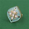 Kundan Adjustable Ring With Carat Gold Plating