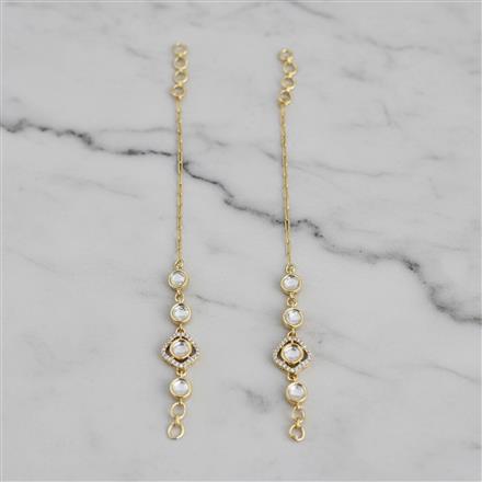Kundan Classic Ear Chain With Carat Gold Plating