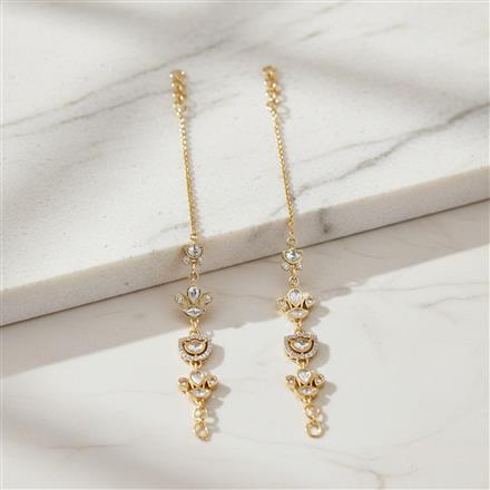 Kundan Classic Ear Chain With Carat Gold Plating