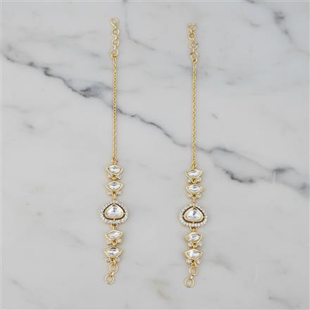 Kundan Classic Ear Chain With Carat Gold Plating