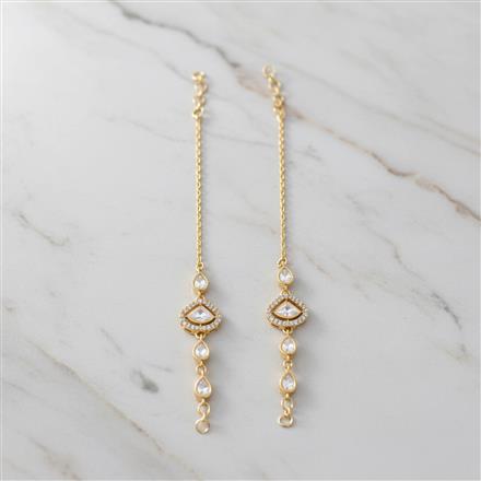 Kundan Classic Ear Chain With Carat Gold Plating