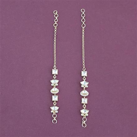 Kundan Classic Ear Chain With Carat Gold Plating