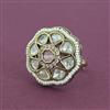 Kundan Adjustable Ring With Mehndi Plating