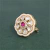 Kundan Adjustable Ring With Carat Gold Plating