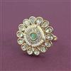 Kundan Adjustable Ring With Carat Gold Plating