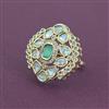 Kundan Adjustable Ring With Carat Gold Plating