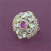 Kundan Adjustable Ring With Carat Gold Plating