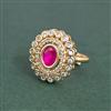 Kundan Adjustable Ring With Carat Gold Plating